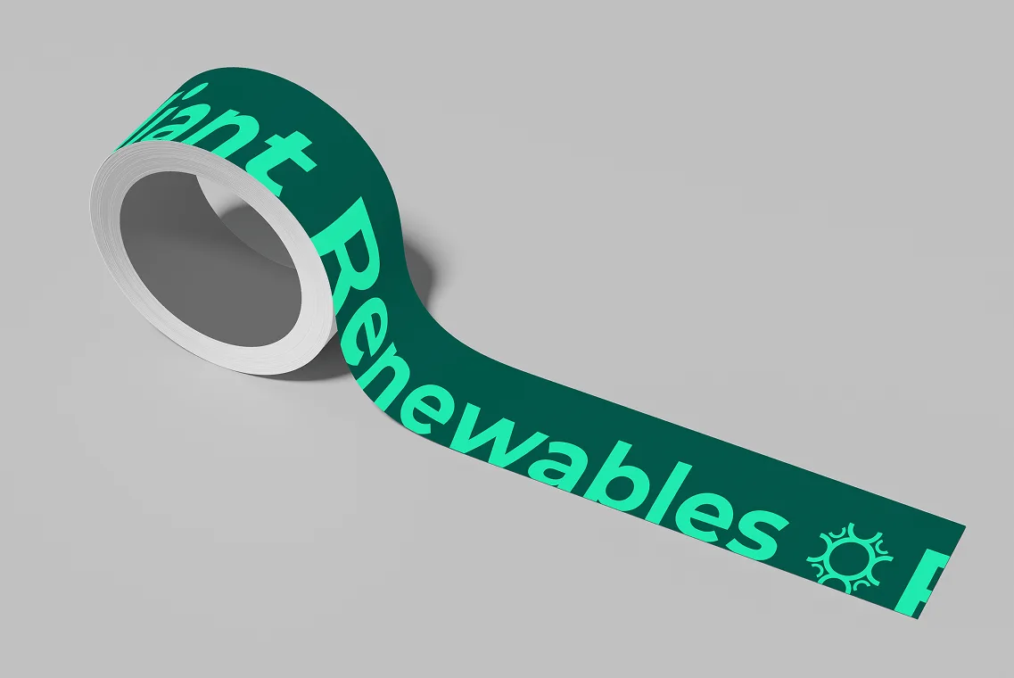 Radiant Renewables branded tape